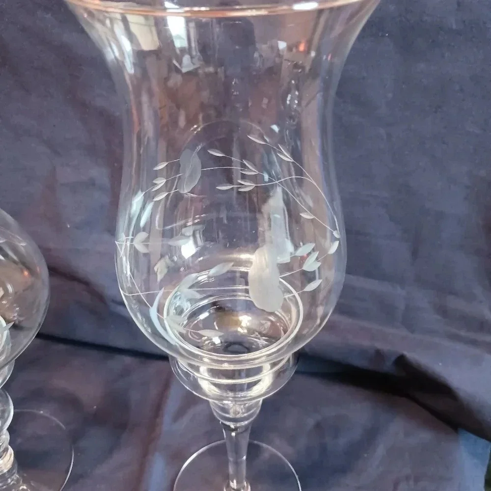 Princess house heritage  set of 2 crystal candle holder